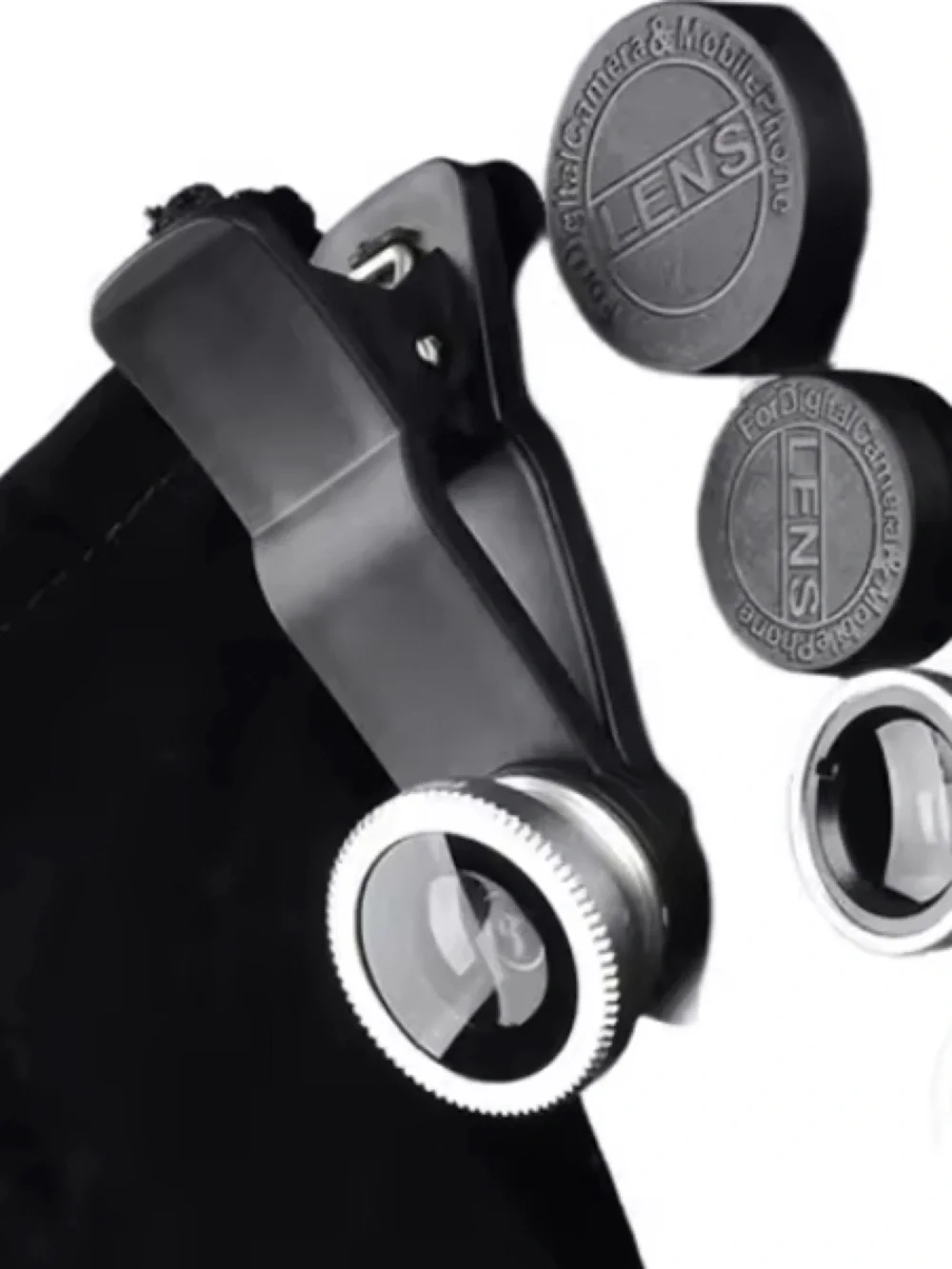 3 in 1 Clip Camera Lens Kit 180° Fish Eye +0.67X Wide Angle + Macro Lens Phone L
